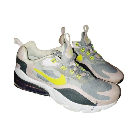 Nike Air Max 270 React (GS) Big Kids' Shoes Particle Grey-Iced Lilac-Lemon Venom - Picture 4 of 8